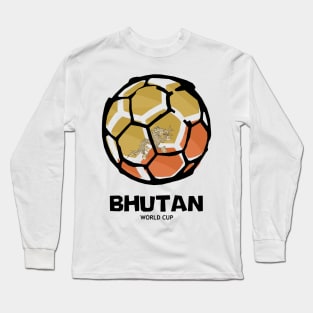 Bhutan Football Country Flag Long Sleeve T-Shirt